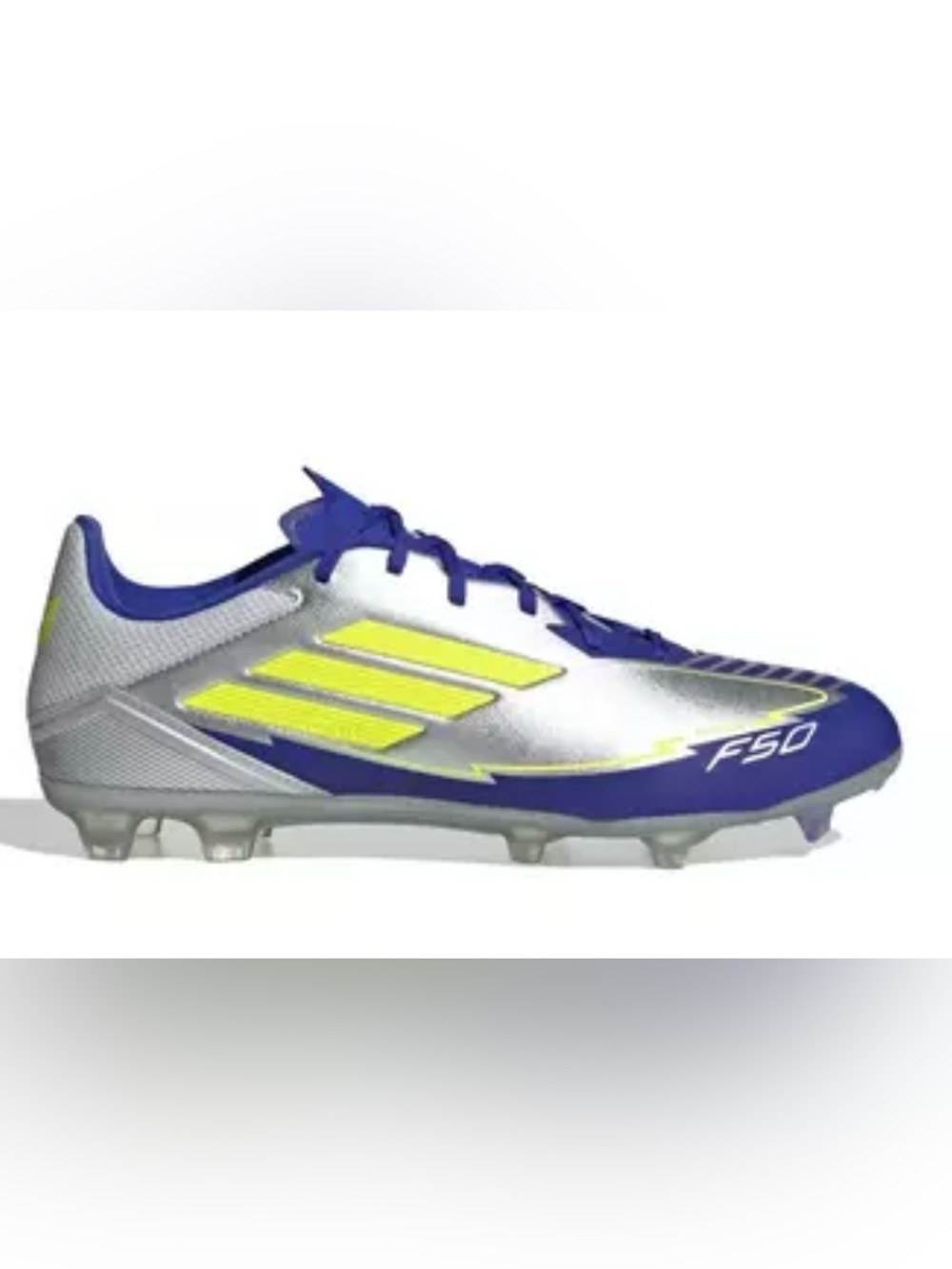 adidas F50 League Messi FG/MG "Silver Metallic" Boys Soccer Cleat. Size 1Y.